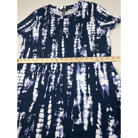 Ellen Tracy Mood Indigo Tie Dye Womens Pima Cotton Stretch T-Shirt Dress Size XL - Picture 8 of 14